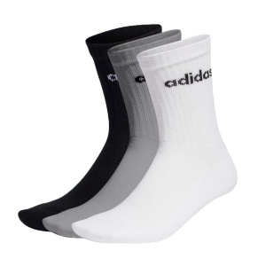 Adidas Ic1302 C Lin Crew 3P Çorap Gri-Beyaz-Siyah - Adidas