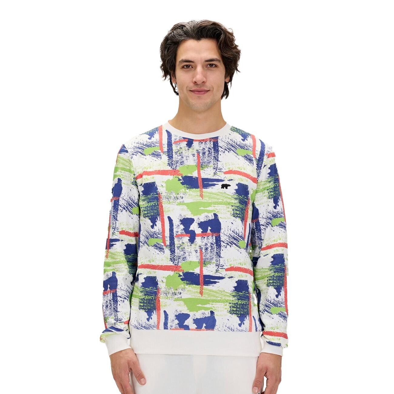 Bad Bear 24.02.12.017 Flame Crewneck Sweatshirt Beyaz - 1