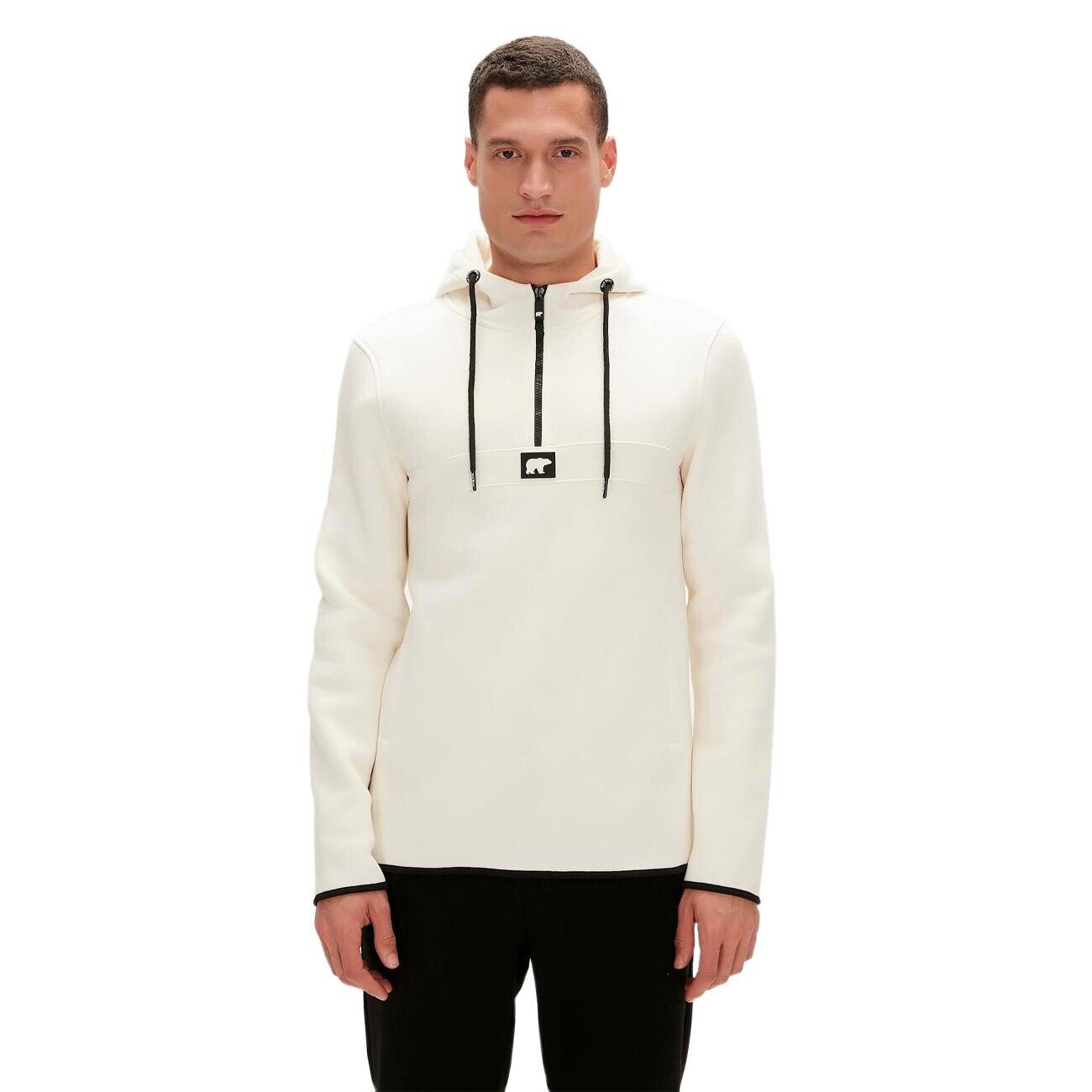 Bad Bear Defence Half-Zip Hoodie Beyaz - 1