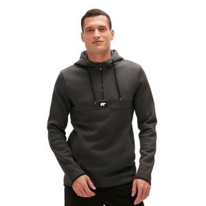 Bad Bear Defence Half-Zip Hoodie Koyu Gri 