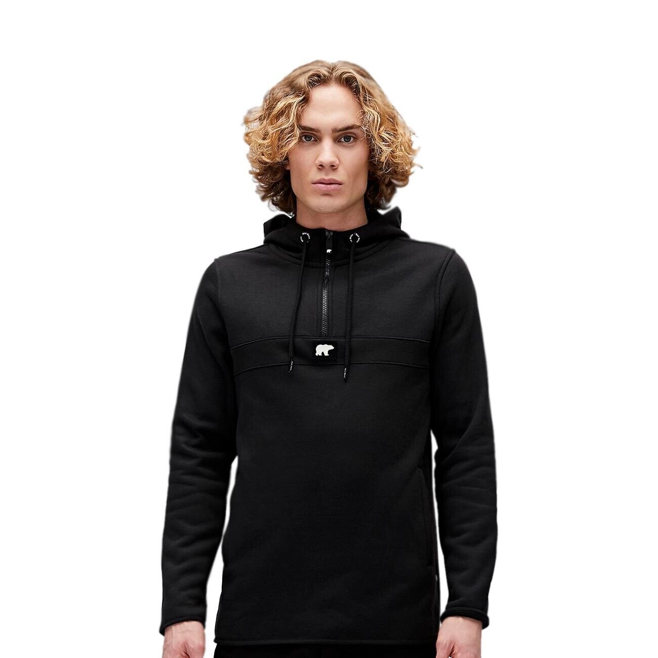 Bad Bear Defence Half-Zip Hoodie Siyah - 2