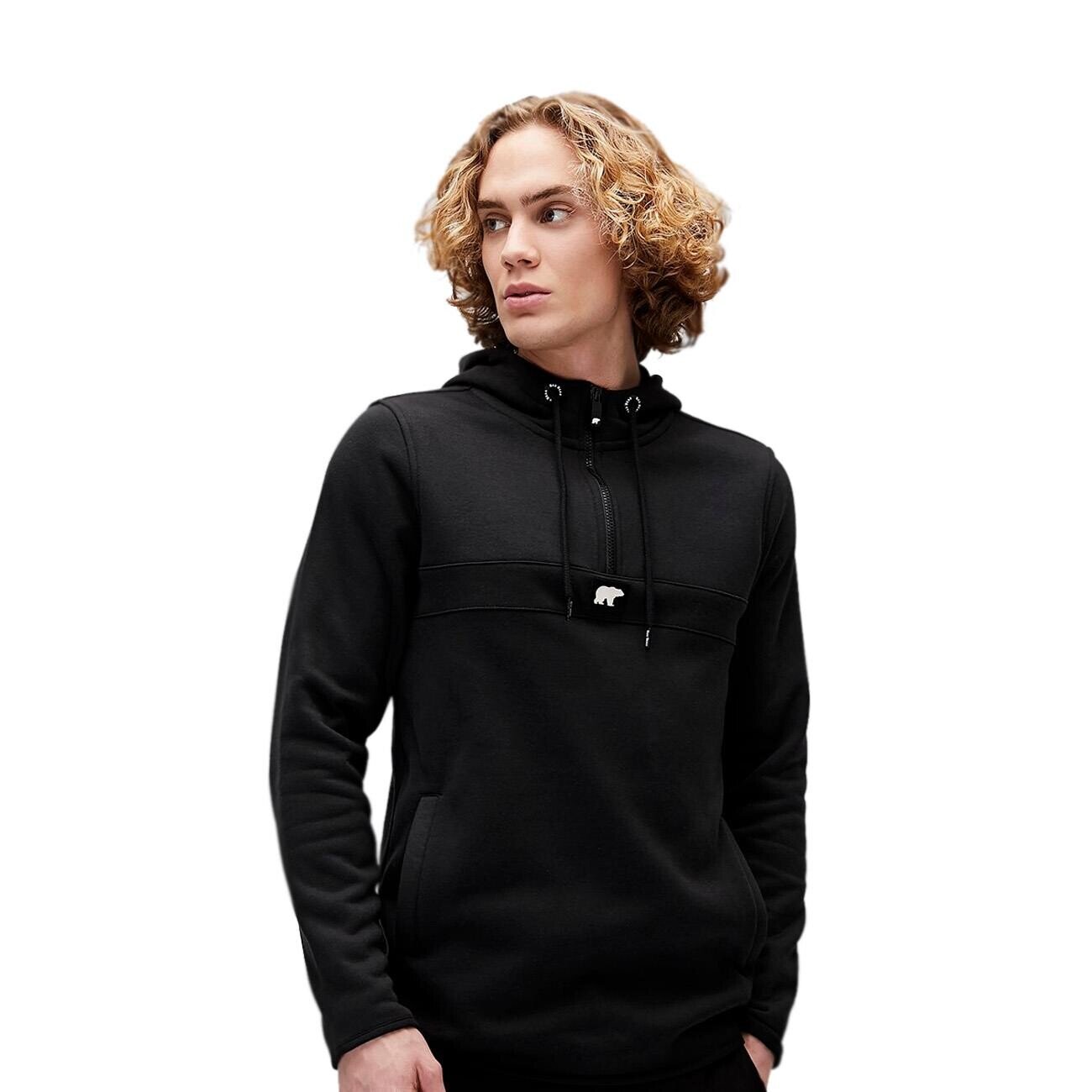 Bad Bear Defence Half-Zip Hoodie Siyah - 4
