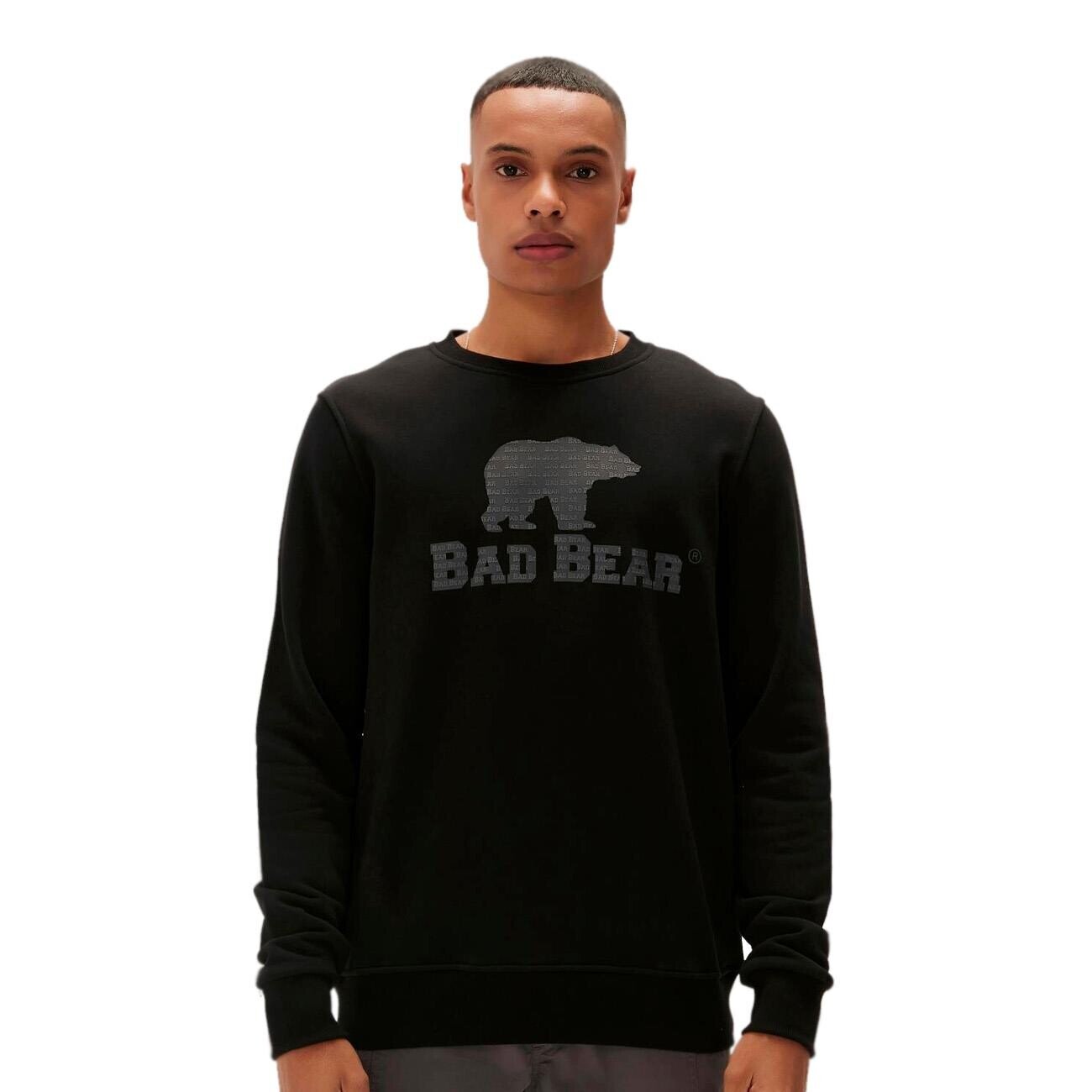 Bad Bear Logo Crewneck Sweatshirt Siyah - 1