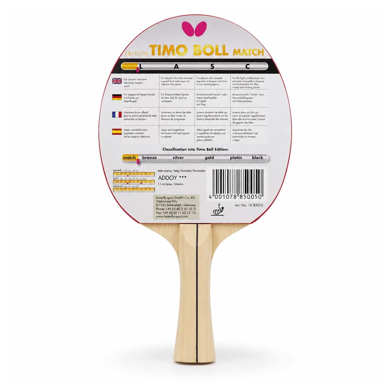 Butterfly 85005 Timo Boll Match Masa Tenisi Raketi Beyaz - 2