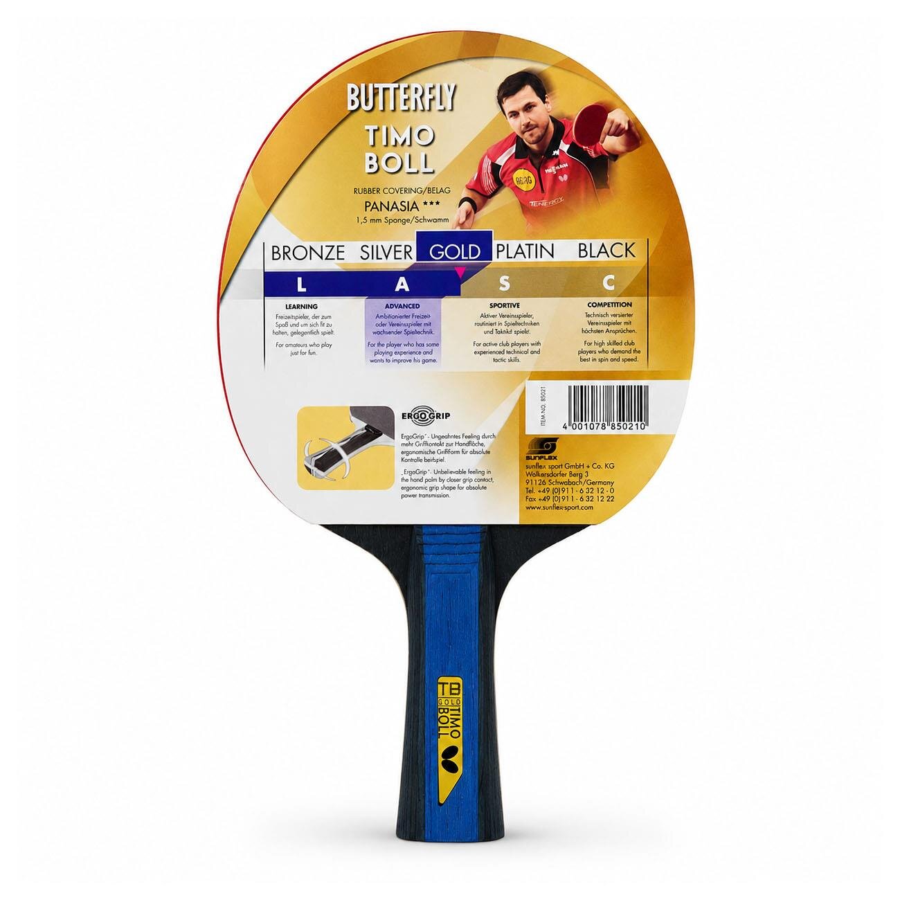 Butterfly 85021S Timo Boll Masa Tenisi Raketi Gold - 3