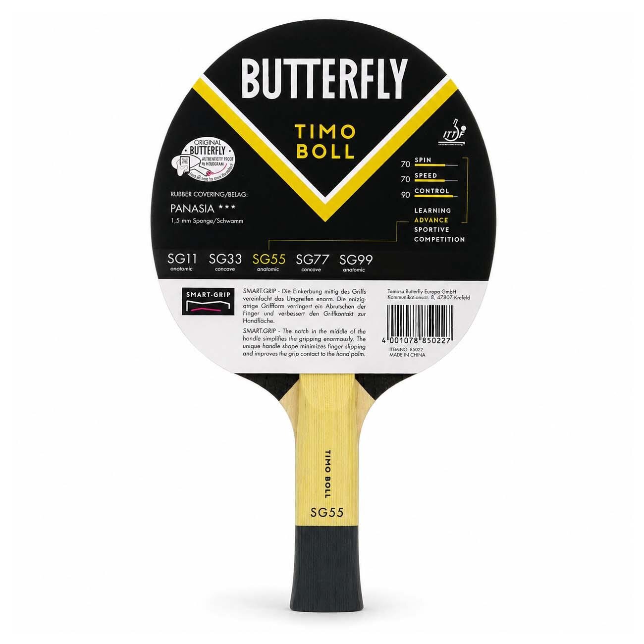 Butterfly 85022S Timo Boll SG55 Masa Tenisi Raketi Siyah - 2