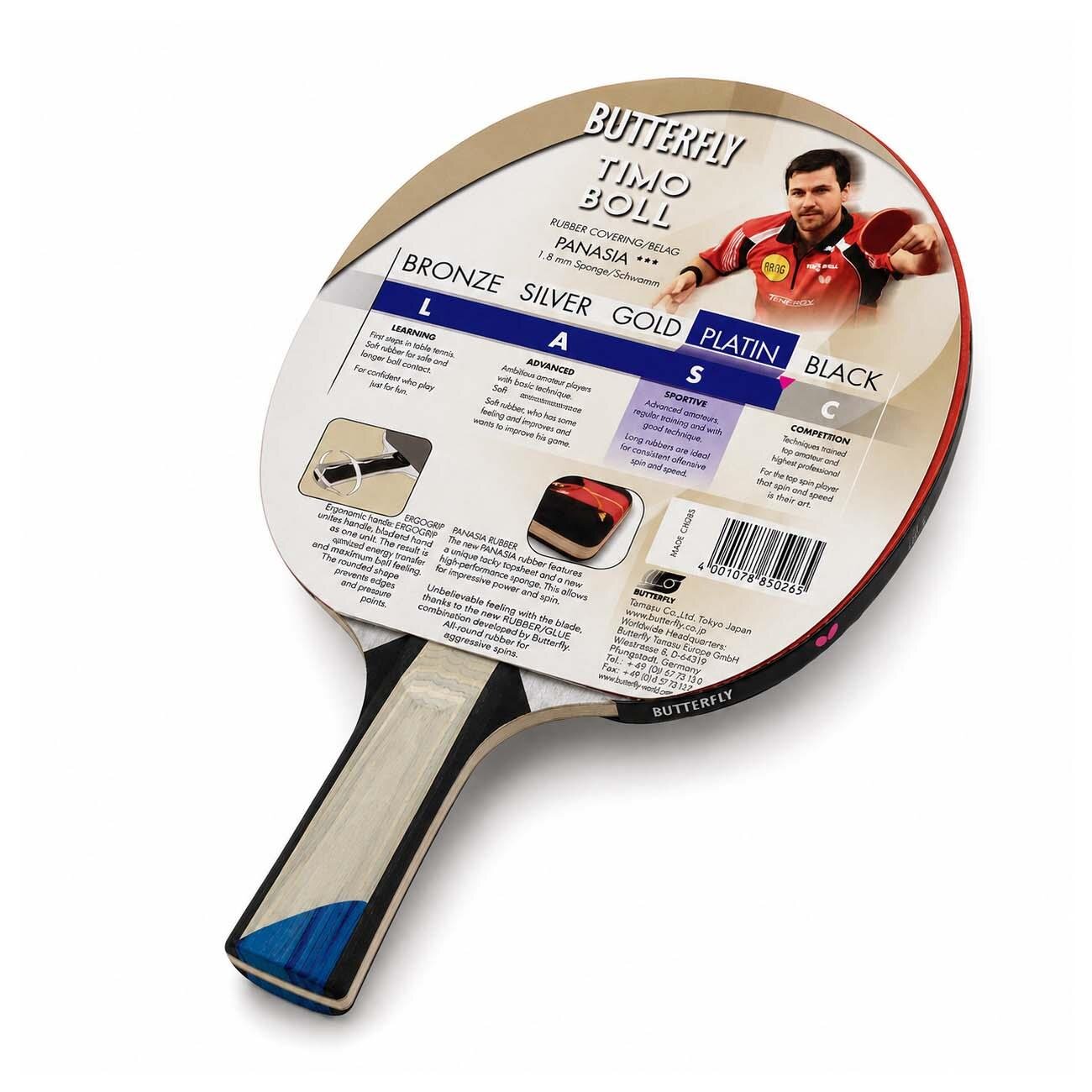 Butterfly 85026S Timo Boll Masa Tenisi Raketi Platin - 4