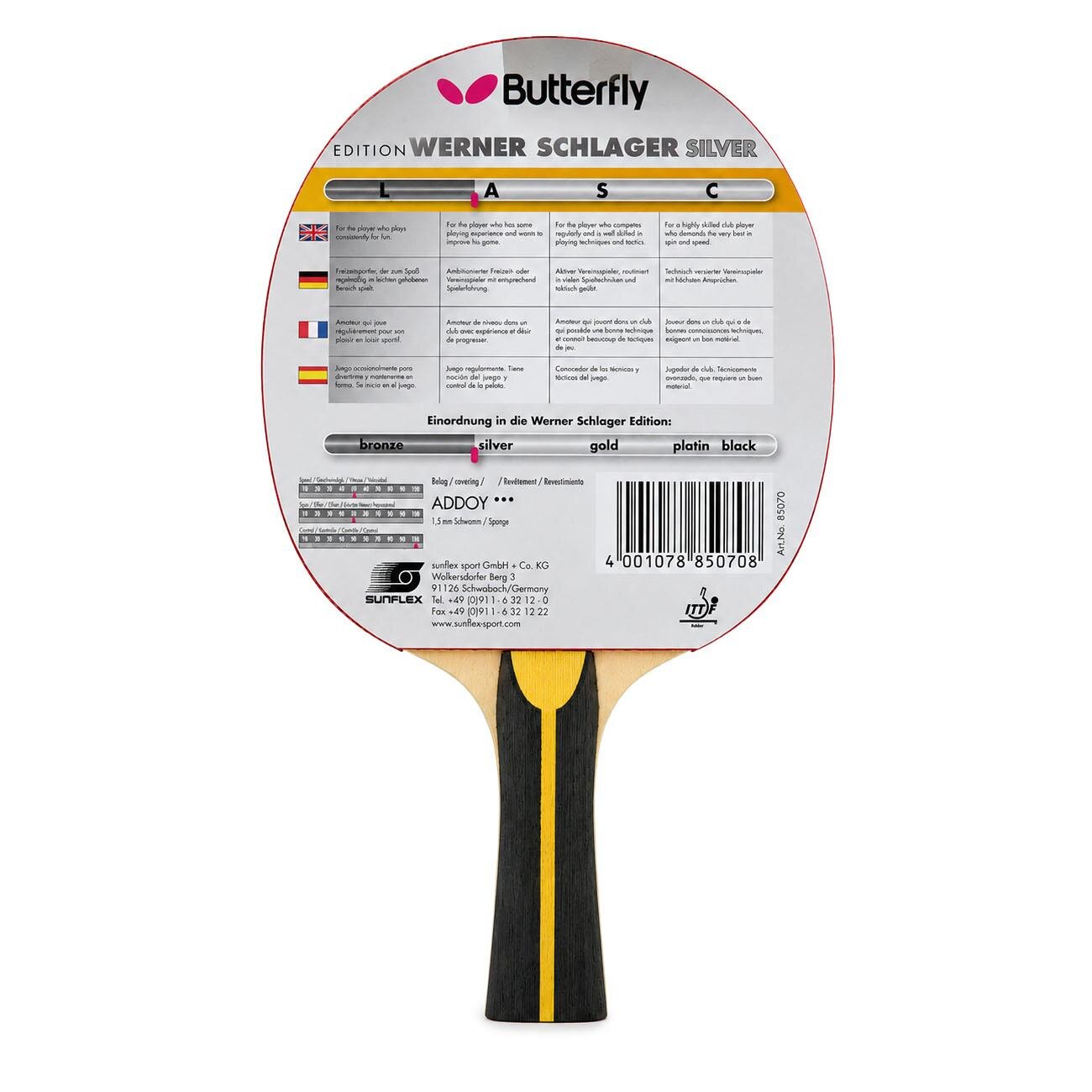Butterfly 85070 Werner Schlager Masa Tenisi Raketi Silver - 4