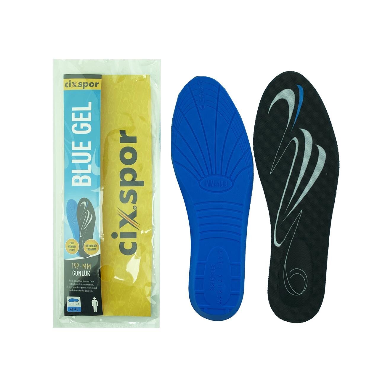 Cix Spor Blue Gel Ayakkabı Tabanlığı Siyah-Beyaz - 1
