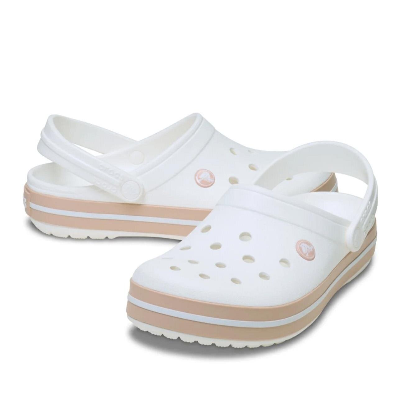 Crocs 11016 Crocband Beyaz-Pembe Kadın Terlik - 3