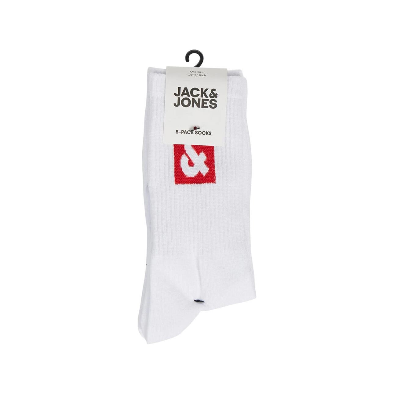 Jack & Jones 12241119 Jacdan Logo Tennis Çorap 5'li Beyaz & - 1