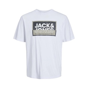 Jack & Jones 12253442 Jcologan Tişört SS Crew Neck SS24 Ln Beyaz 