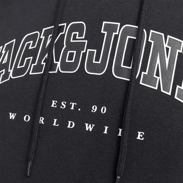 Jack & Jones 12256521 Jjecaleb Varsity Sweat Hood Noos Siyah - 4