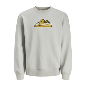 Jack & Jones 12262094 Jcomountain Logo Sweat Crew Neck Gri - Jack & Jones