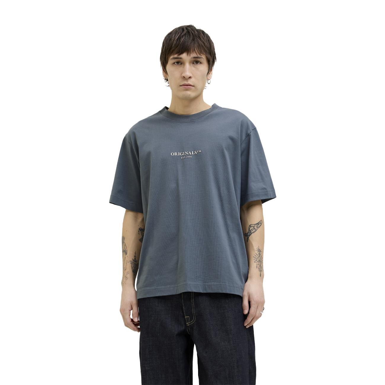 Jack & Jones 12273157 Jorislington Minimal Branding Tee Ss Sn Gri - 2