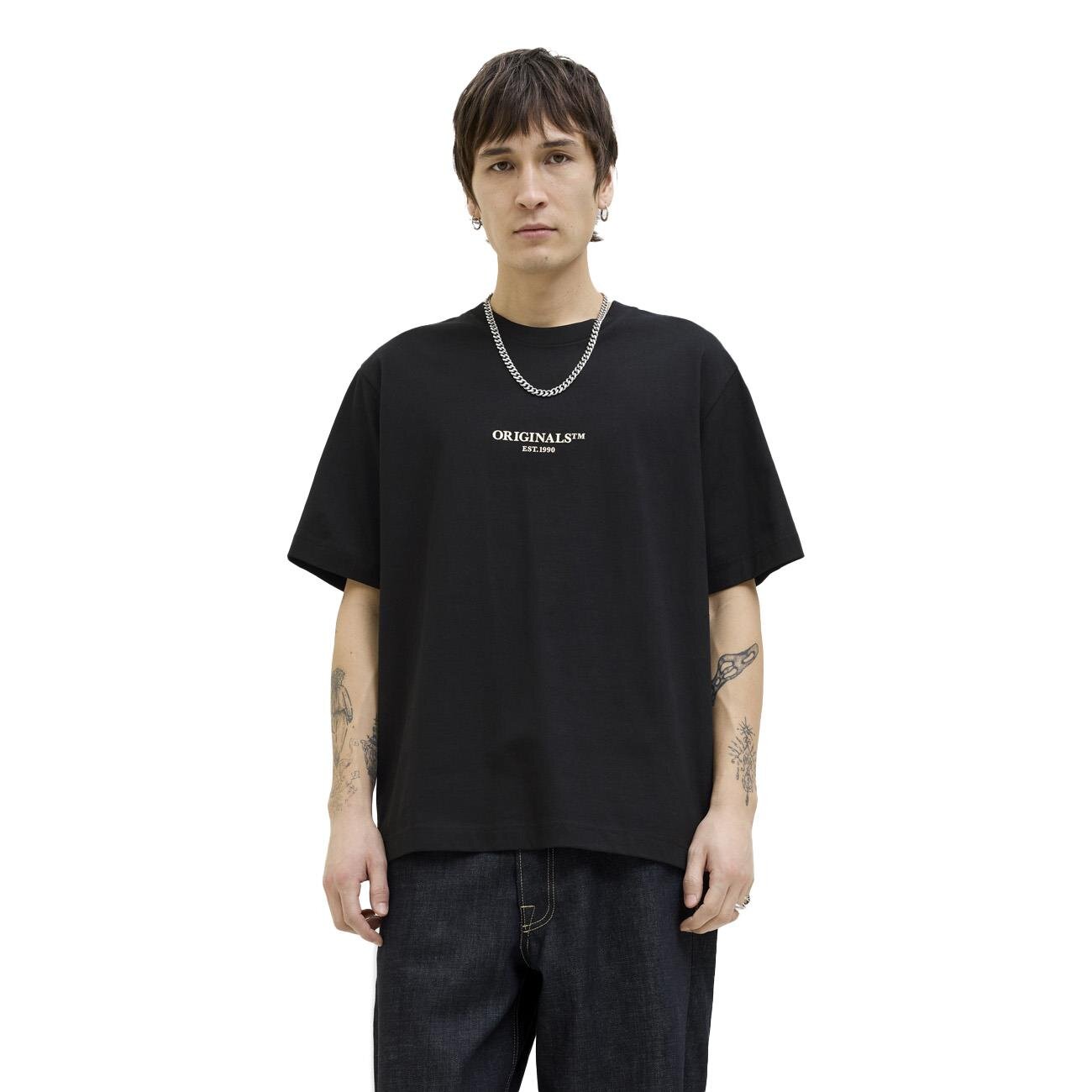 Jack & Jones 12273157 Jorislington Minimal Branding Tee Ss Sn Siyah - 2