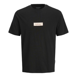 Jack & Jones 12273182 Jorsplit Fakestitch Siyah Tişört - Jack & Jones