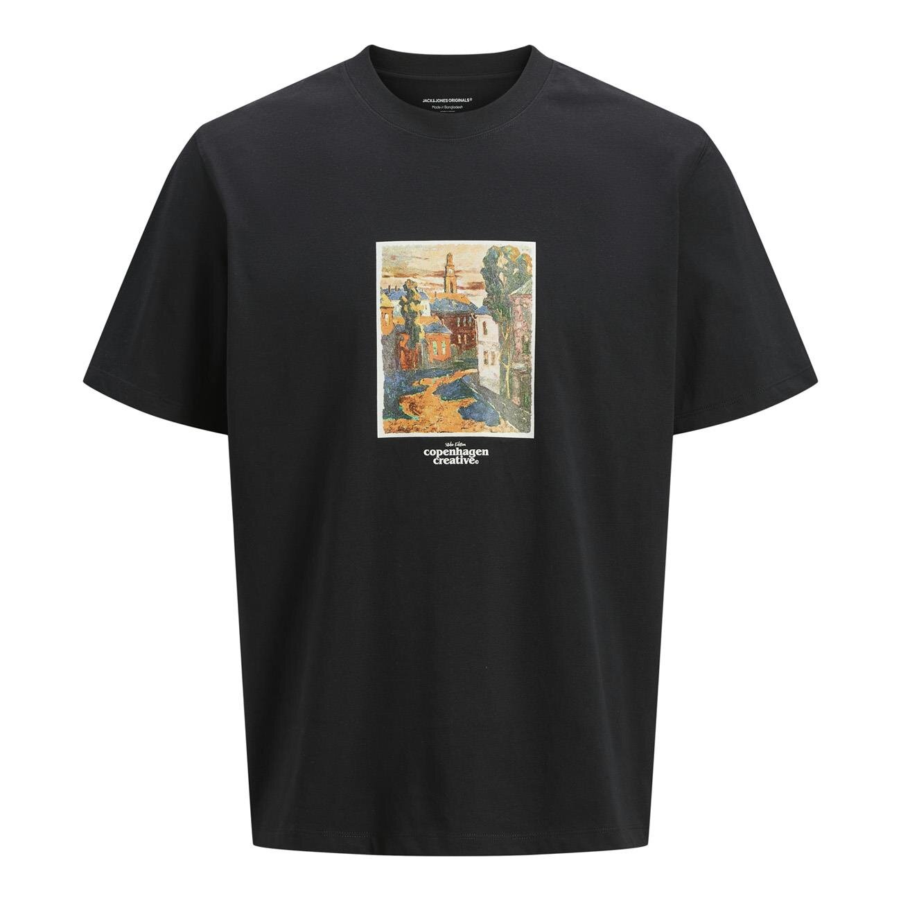 Jack & Jones 12273494 Jorparos Graphic Front Tee Ss Crew Siyah - 1