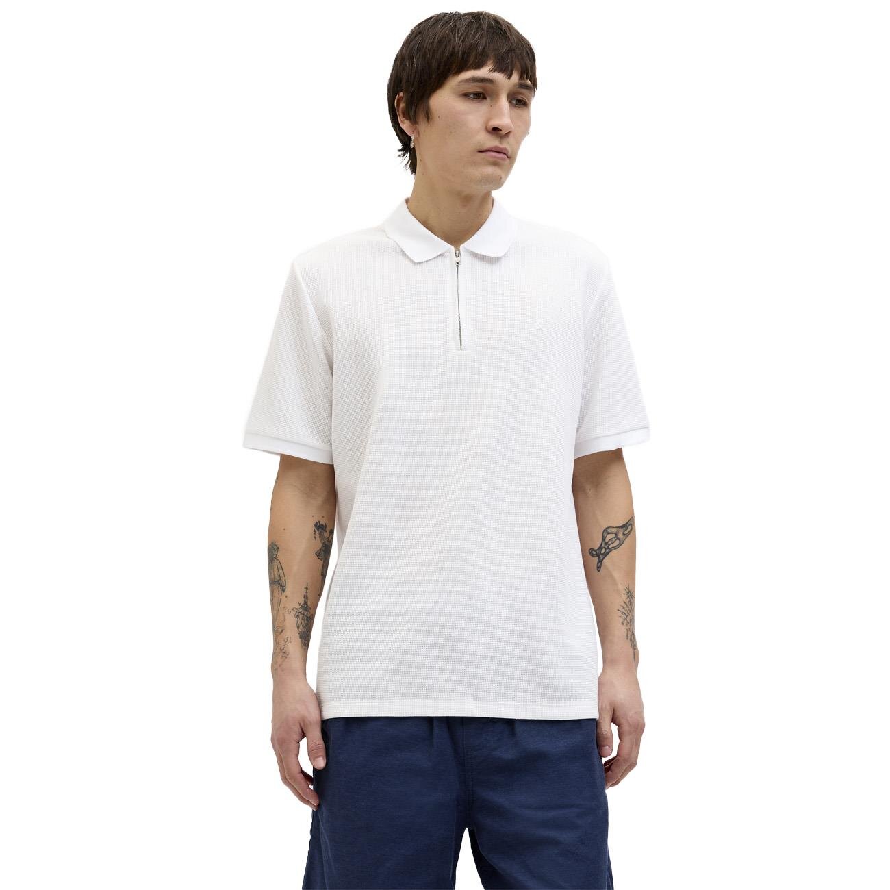 Jack & Jones 12279177 Jjeaustin Zip Polo Ss Sn Beyaz - 2