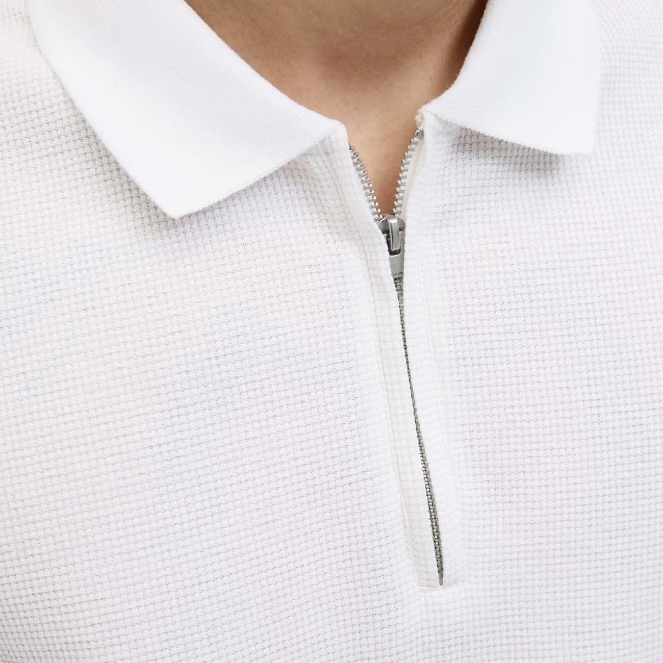 Jack & Jones 12279177 Jjeaustin Zip Polo Ss Sn Beyaz - 4