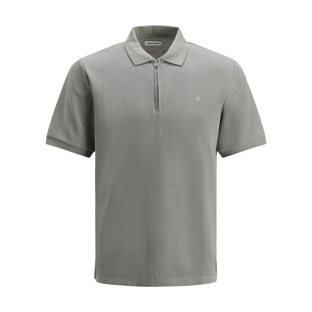 Jack & Jones 12279177 Jjeaustin Zip Polo Ss Sn Gri - 1
