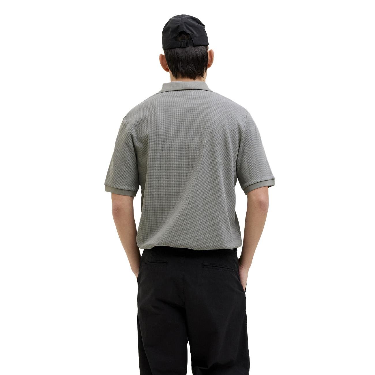 Jack & Jones 12279177 Jjeaustin Zip Polo Ss Sn Gri - 3