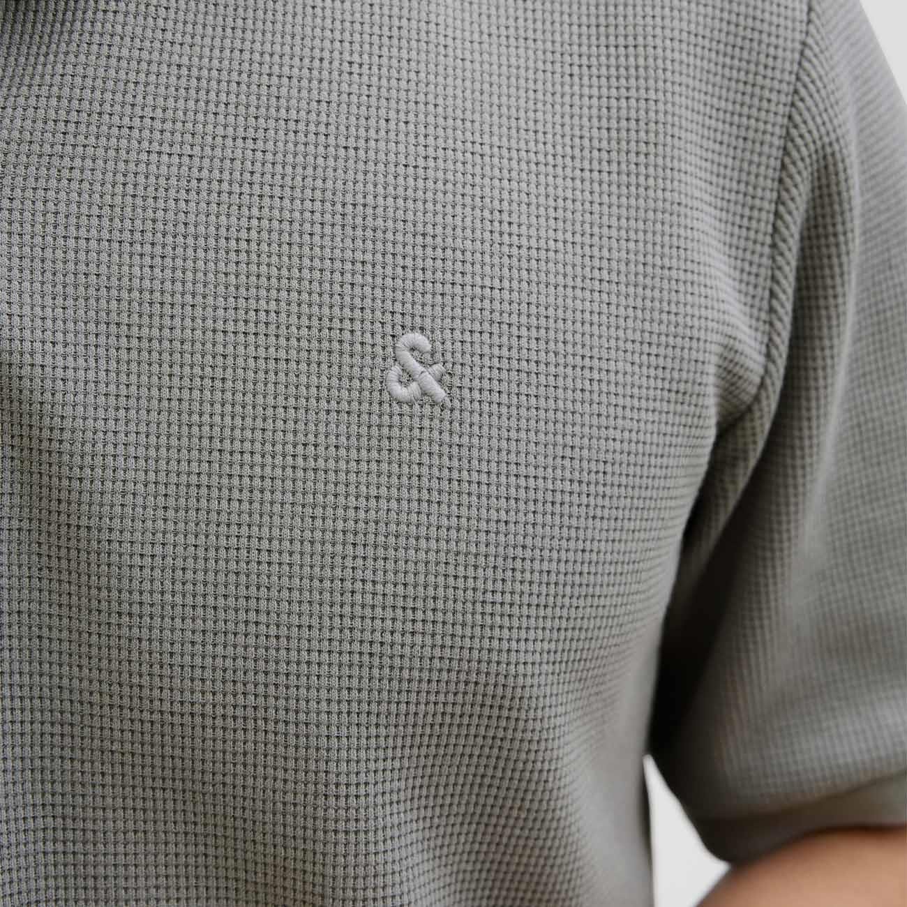 Jack & Jones 12279177 Jjeaustin Zip Polo Ss Sn Gri - 5