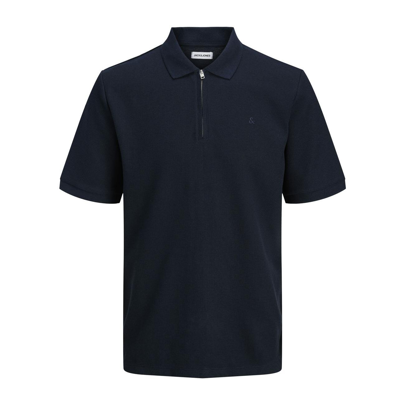 Jack & Jones 12279177 Jjeaustin Zip Polo Ss Sn Lacivert - 1