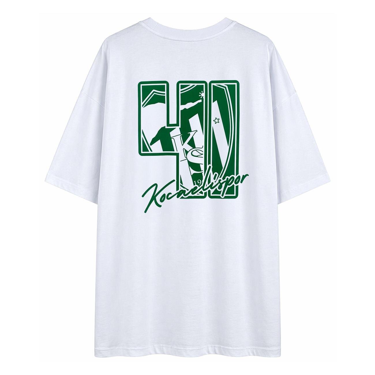 Kocaelispor 060526 Lisanslı Oversize Klasik Baskılı T-Shirt Beyaz - 2