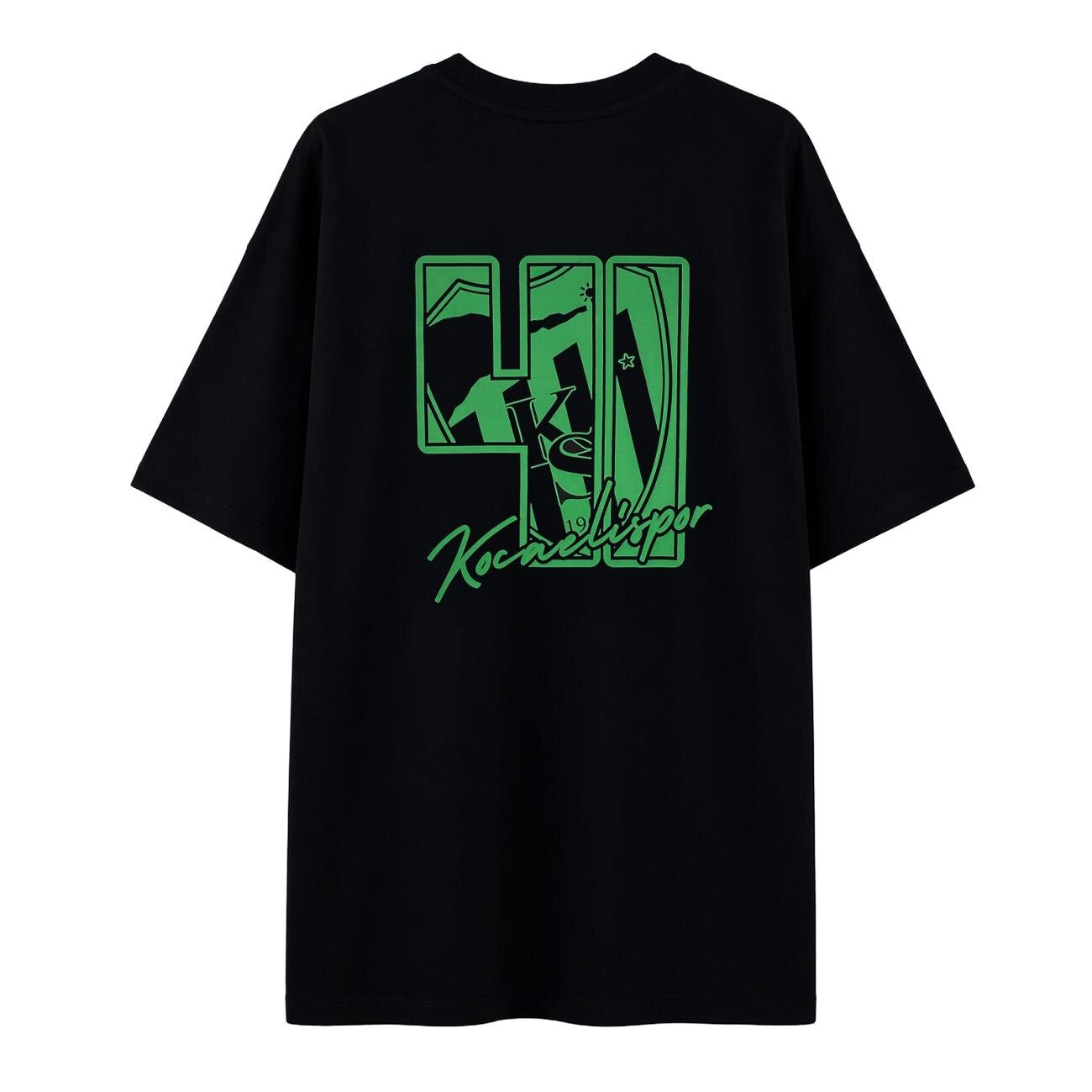 Kocaelispor 060526 Lisanslı Oversize Klasik Baskılı T-Shirt Siyah - 2