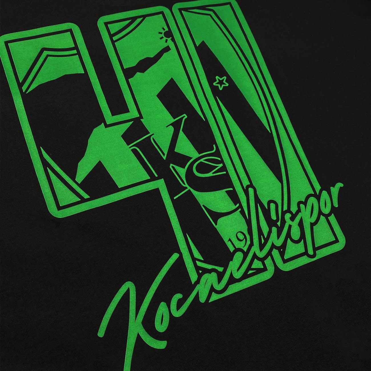 Kocaelispor 060526 Lisanslı Oversize Klasik Baskılı T-Shirt Siyah - 3