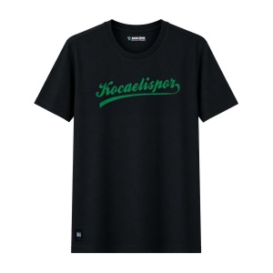Kocaelispor 070526 Lisanslı Flog Baskılı T-Shirt Siyah - Kocaelispor