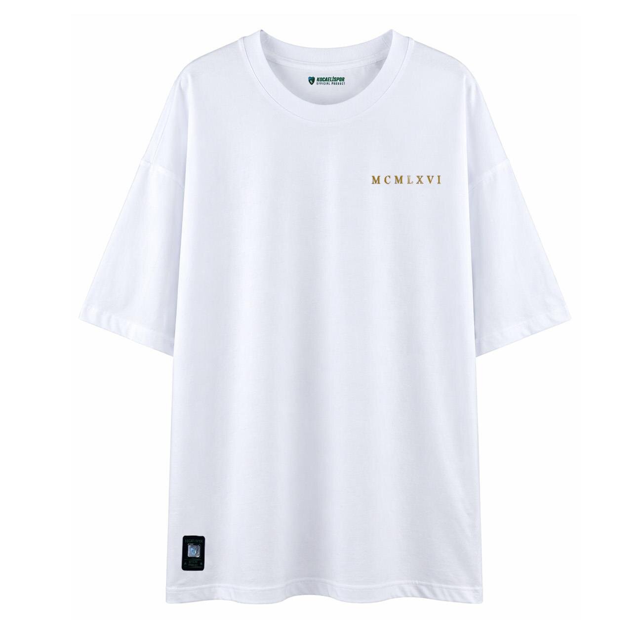 Kocaelispor 080526 Lisanslı Oversize Varak Baskılı T-Shirt Beyaz - 1