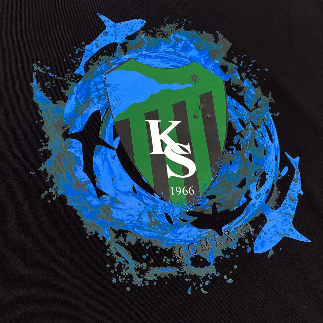 Kocaelispor 080526 Lisanslı Oversize Varak Baskılı T-Shirt Siyah - 3