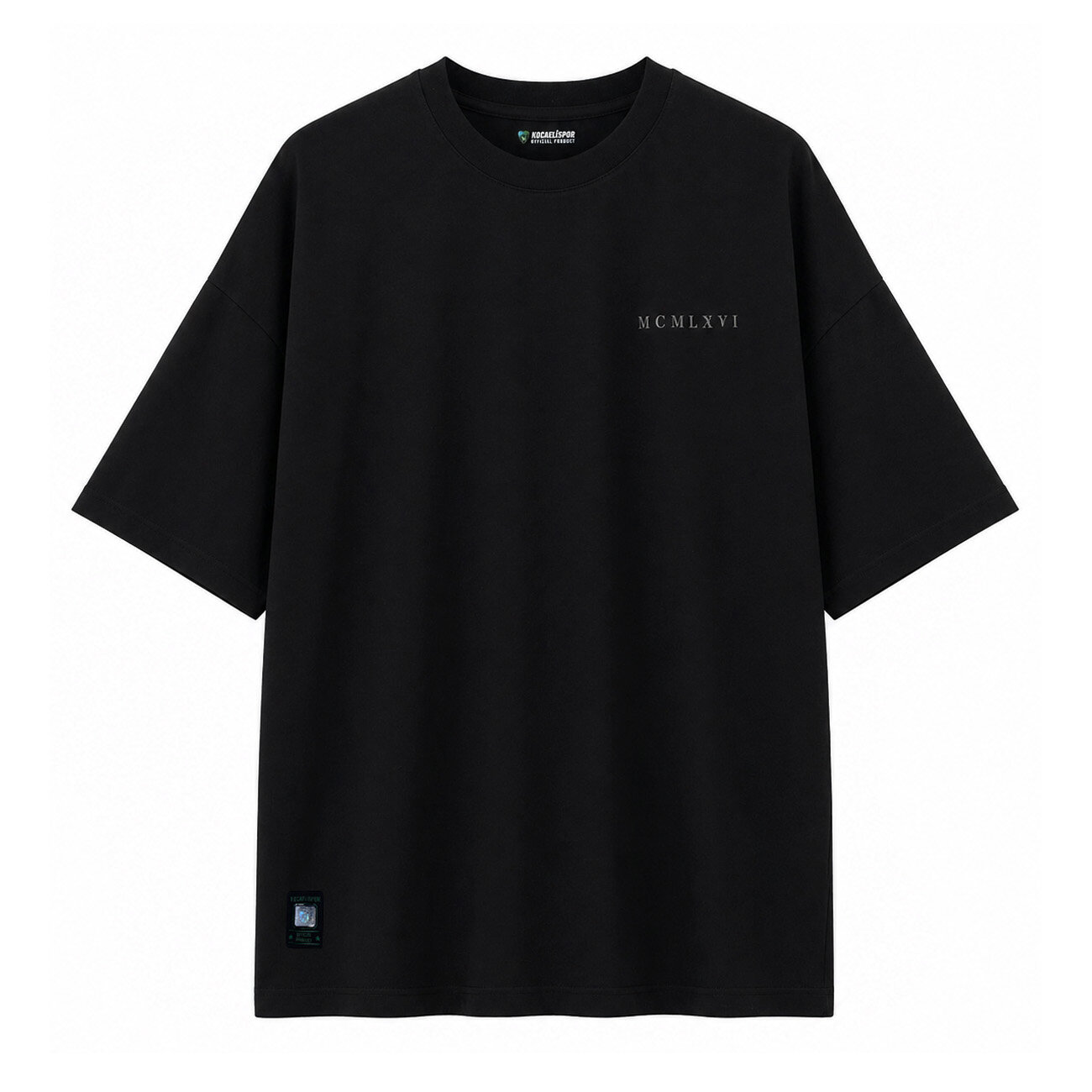 Kocaelispor 080526 Lisanslı Oversize Varak Baskılı T-Shirt Siyah - 1