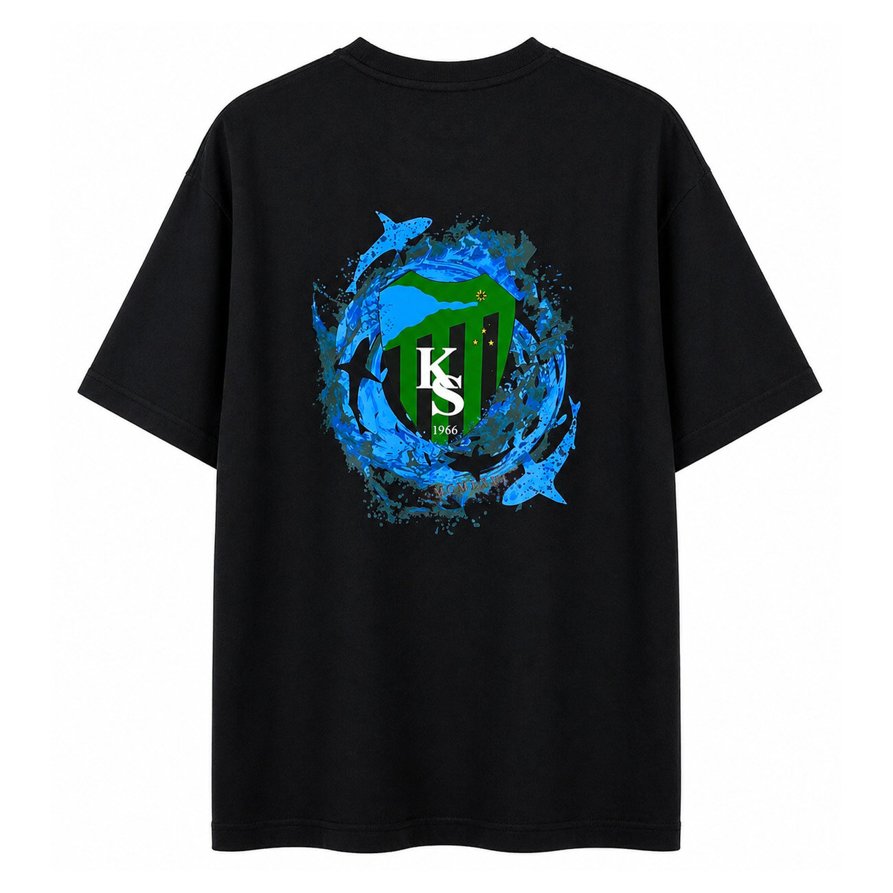 Kocaelispor 080526 Lisanslı Oversize Varak Baskılı T-Shirt Siyah - 2