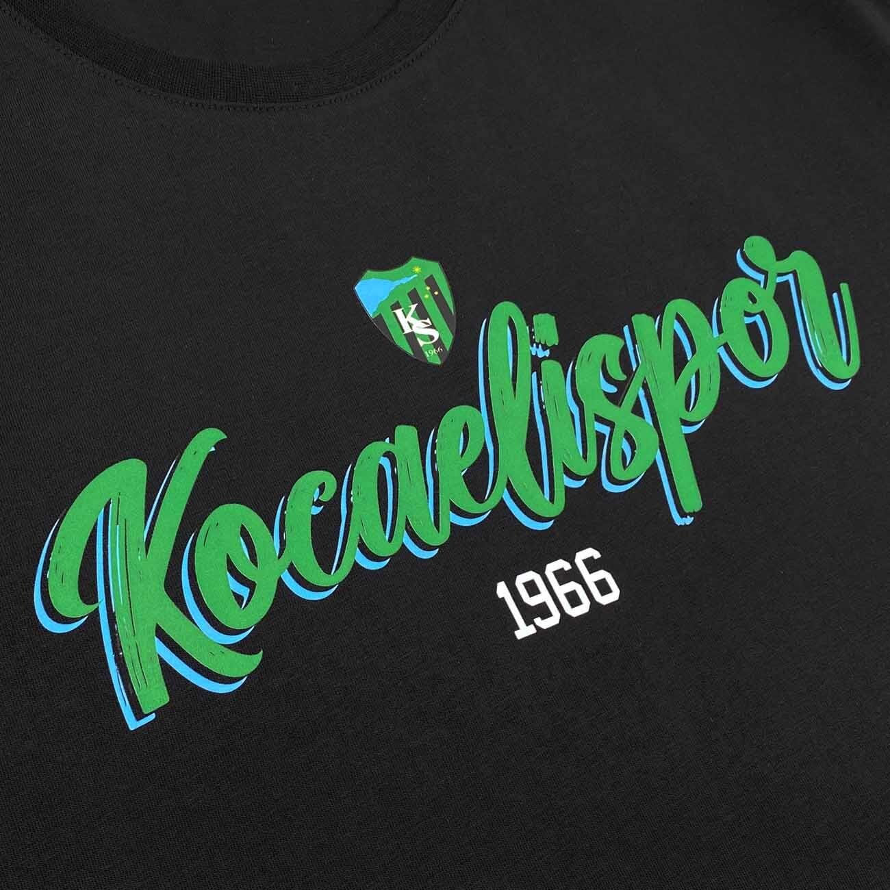 Kocaelispor 110526 Lisanslı 1966 Baskılı T-Shirt Siyah - 4