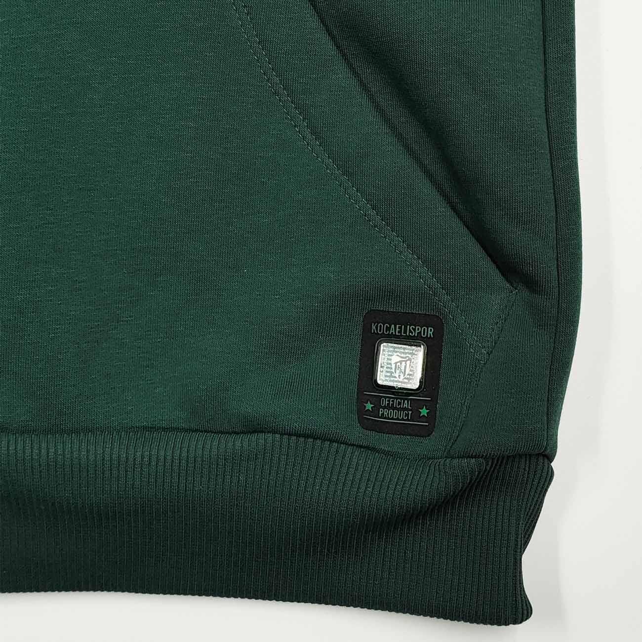 Kocaelispor 25/26 Lisanslı Kapüşonlu Sweatshirt Yeşil - 4