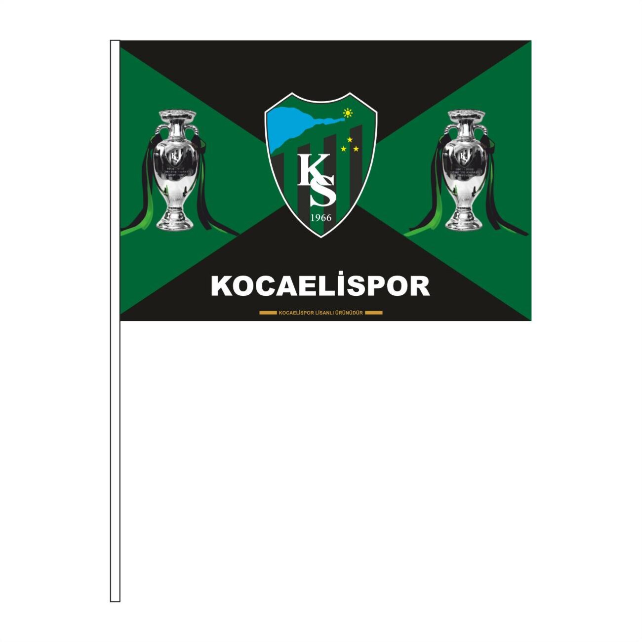 Kocaelispor Lisanslı 100x150 Sopalı Bayrak Şampiyon - 1
