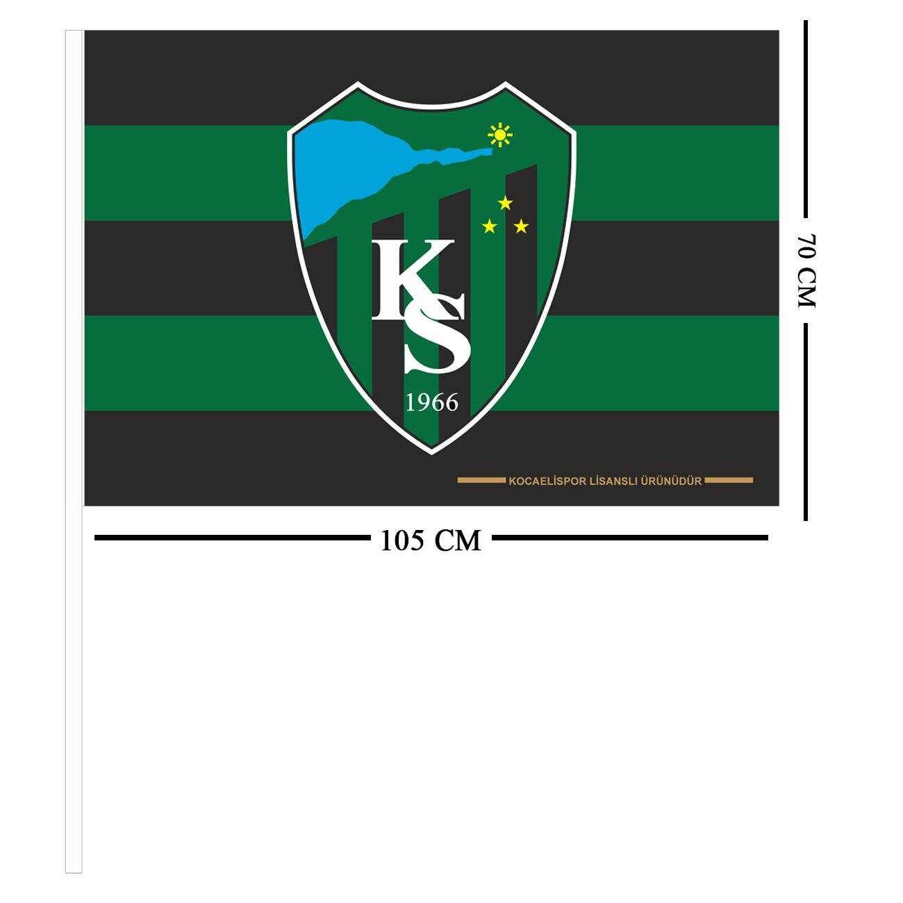 Kocaelispor Lisanslı 70x105 Sopalı Bayrak Çubuklu - 2