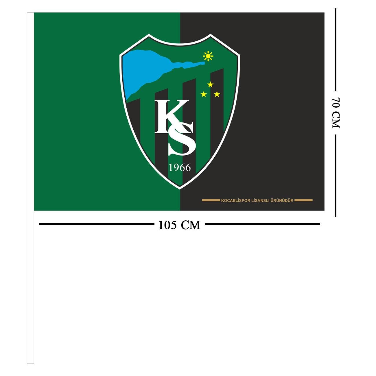 Kocaelispor Lisanslı 70x105 Sopalı Bayrak Parçalı - 2