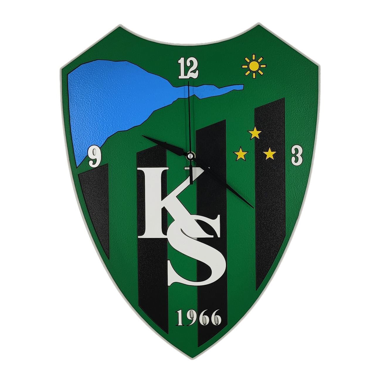 Kocaelispor Lisanslı Logo Duvar Saati Yeşil-Siyah - 1