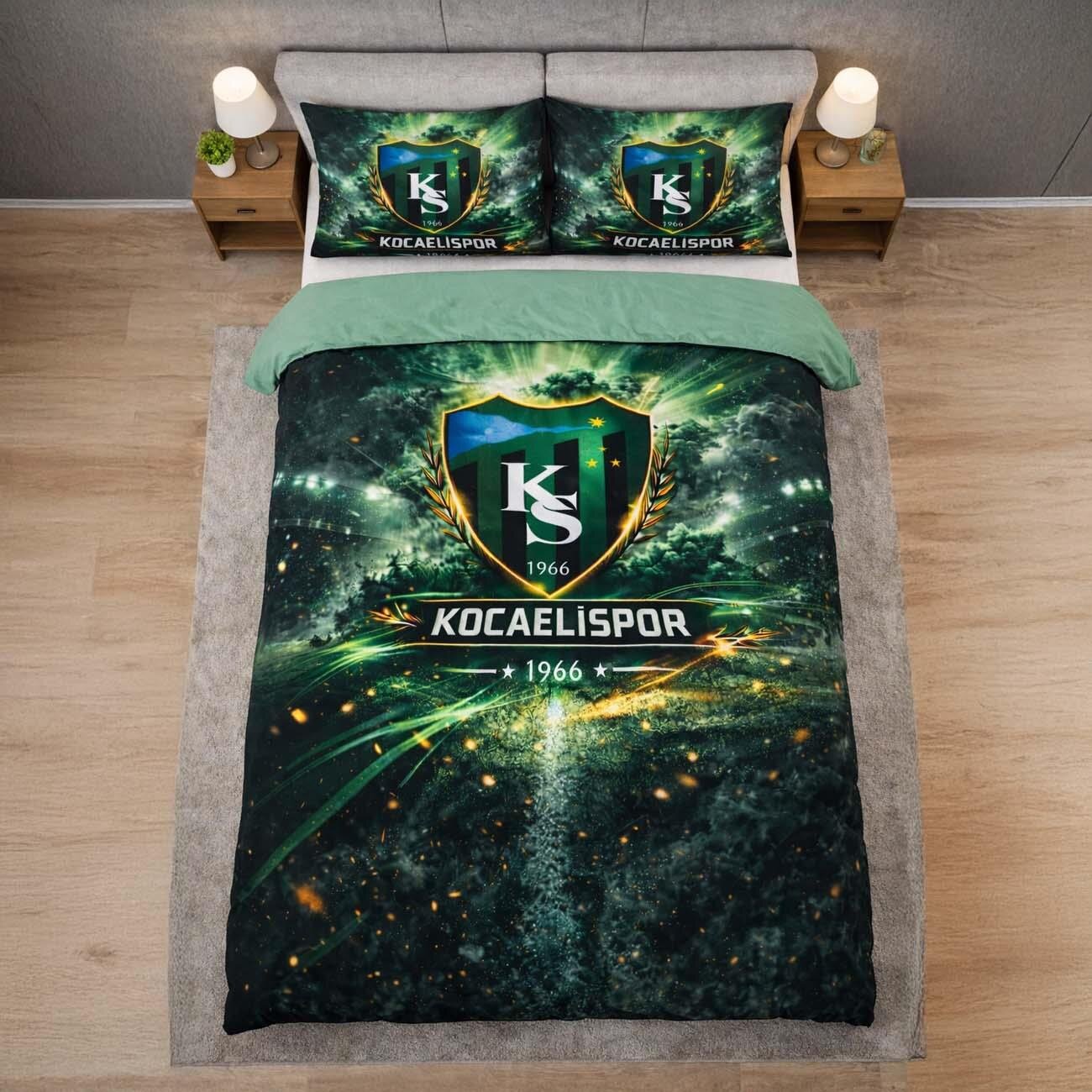 Kocaelispor Lisanslı Çift Kişilik Nevresim Takımı Siyah-Yeşil - 2