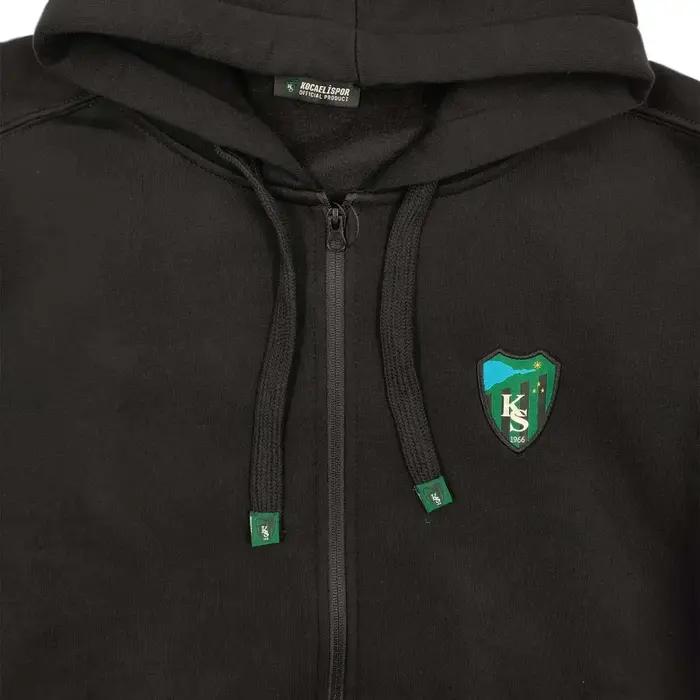 Kocaelispor Lisanslı Çocuk Fermuarlı Kapüşonlu Sweat Siyah - 4