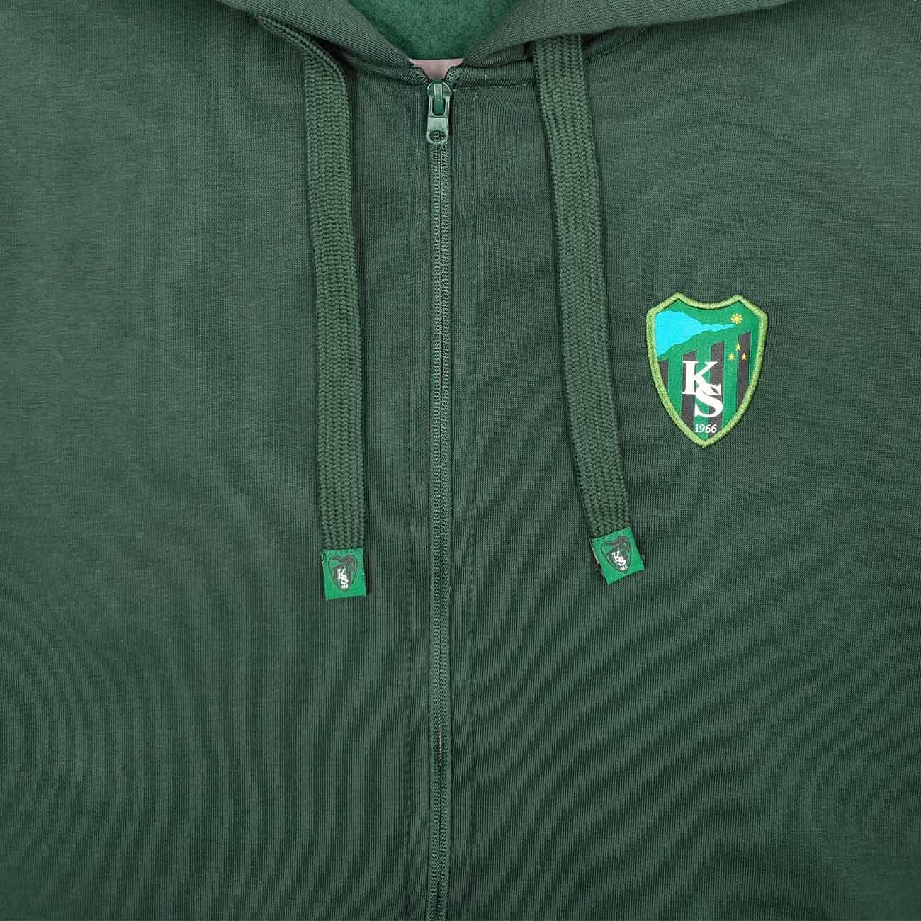 Kocaelispor Lisanslı Çocuk Fermuarlı Kapüşonlu Sweat Yeşil - 4