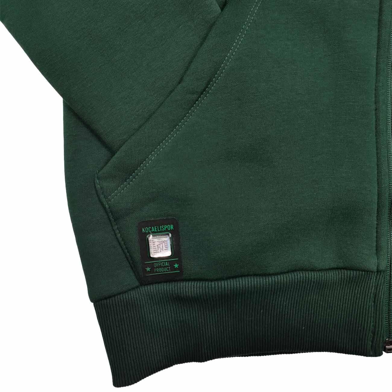 Kocaelispor Lisanslı Çocuk Fermuarlı Kapüşonlu Sweat Yeşil - 6