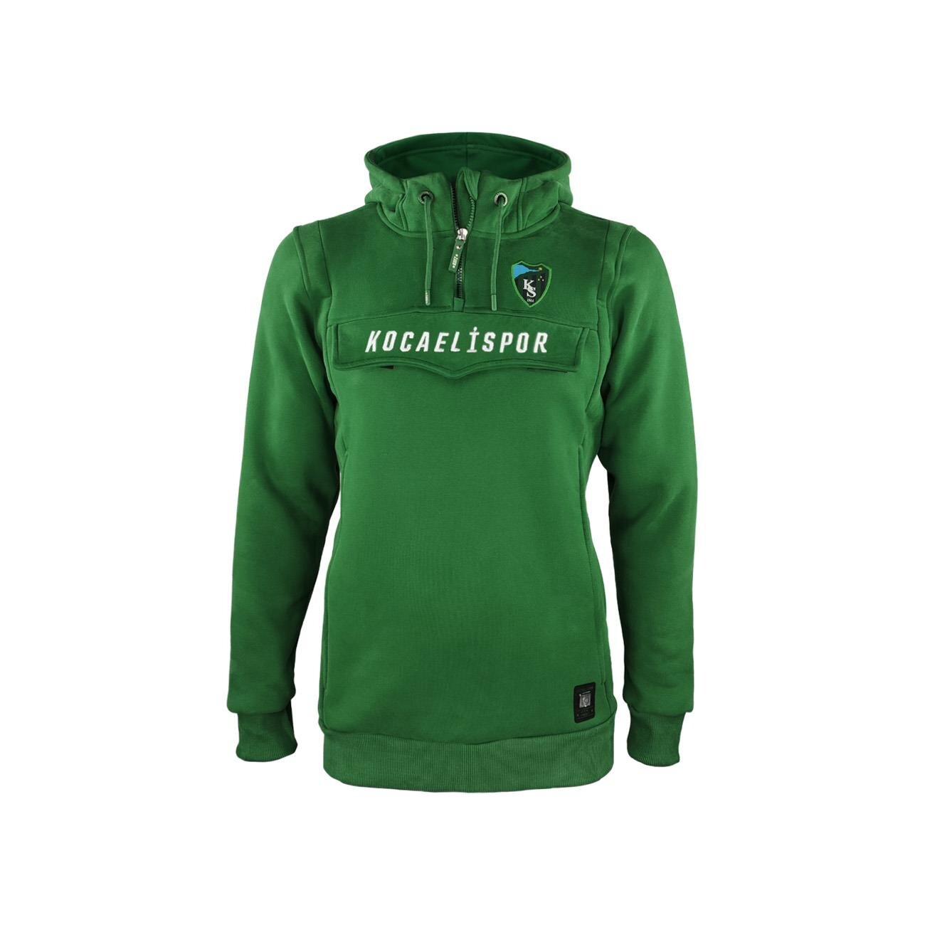 Kocaelispor Lisanslı Çocuk Kanguru Sweatshirt Yeşil - 1