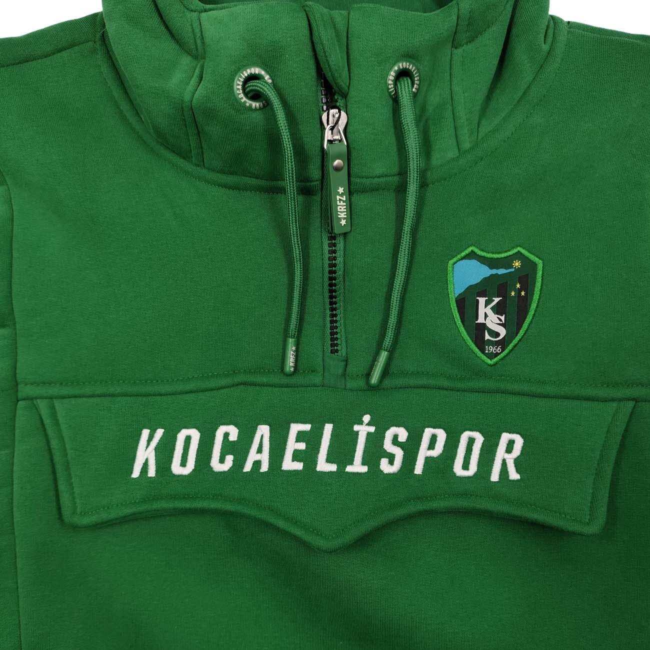 Kocaelispor Lisanslı Çocuk Kanguru Sweatshirt Yeşil - 4