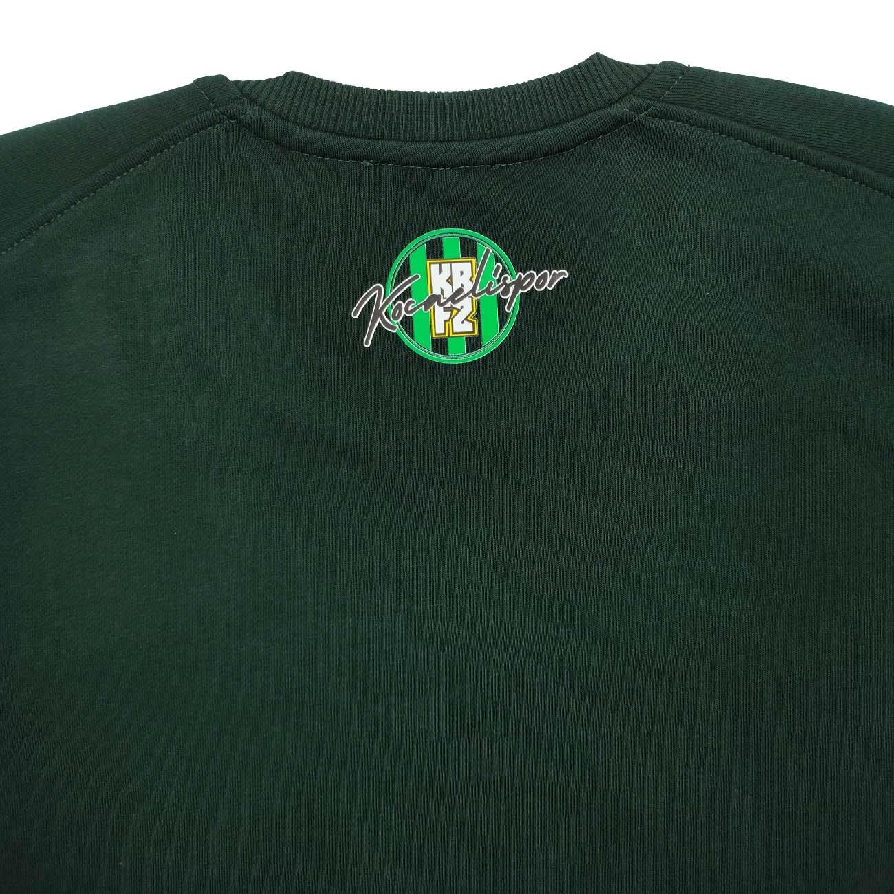 Kocaelispor Lisanslı Çocuk Sıfır Yaka Sweatshirt Yeşil - 4