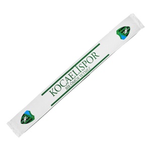 Kocaelispor Lisanslı Dama Beyaz Şal Atkı Yeşil-Siyah 